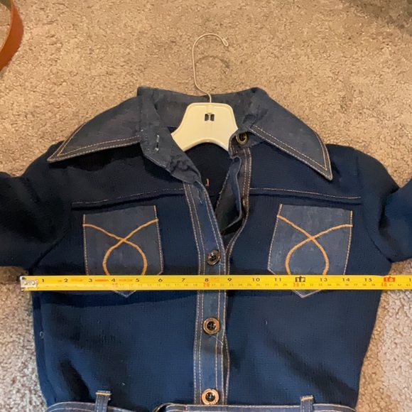 JEAN PAUL GAULTIER JPG VINTAGE SIGNATURE DENIM JEAN KNIT SHIRT DRESS sz 36 - Picture 6 of 6